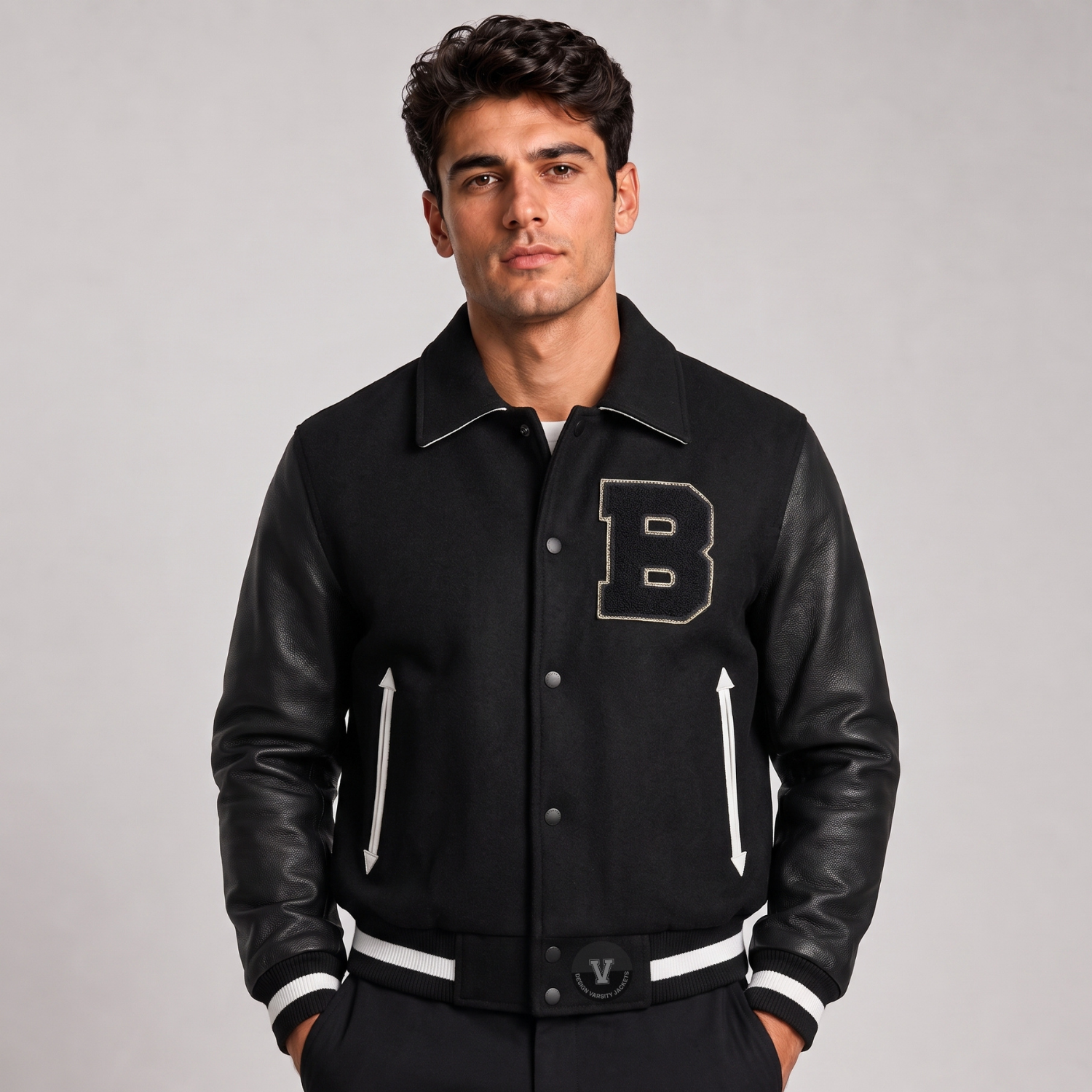 Wool Leather Jacket Cropped Men