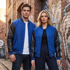 Wool Letterman Jackets with Leather Sleeves